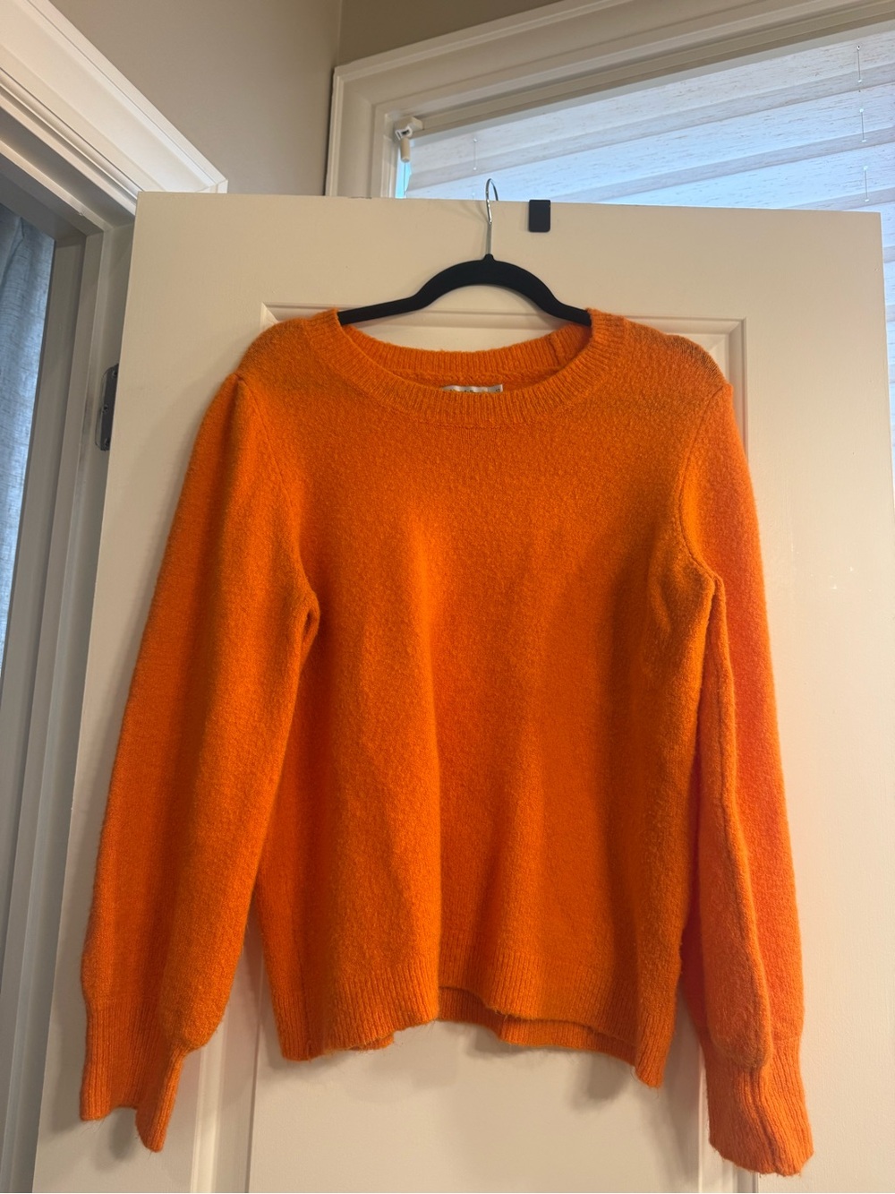 Bright Orange Crewneck Knit Sweater